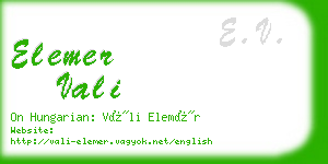 elemer vali business card